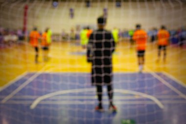 Bir oyun Futsal oyuncuların bulanık görüntü