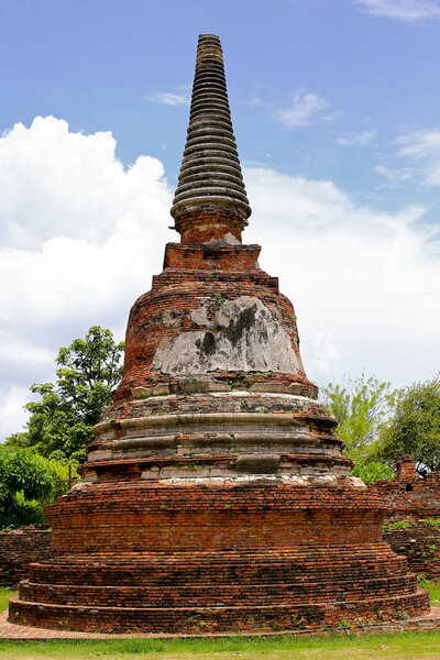 An old pagoda in the ancient temple in Thailand