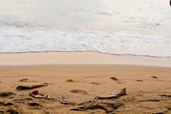 Vackra Sand Och Vit Sand Södra Strand Thailand — Stockfoto