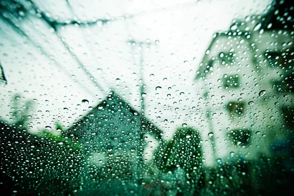Pencereye Yağmur Damlaları — Stok fotoğraf