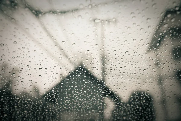 Regendruppels Het Raam — Stockfoto