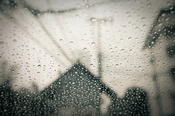 Regentropfen Auf Fenster — Stockfoto