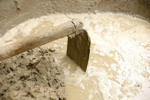 Cement Mortel Bevindt Zich Cement Mixer Cement Mortel Mix — Stockfoto