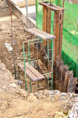 Bir binanın inşaat alanı - taş işçiliği