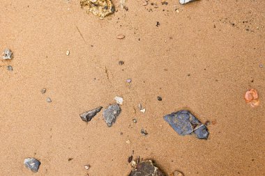 Kumlu sahilde denizin yumuşak dalgası