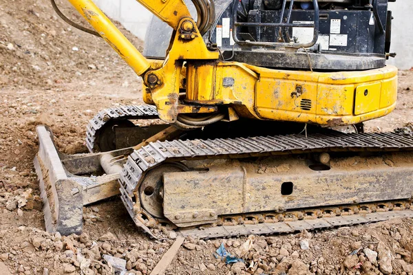 挖掘机拖拉机 装载机挖掘机施工 — 图库照片