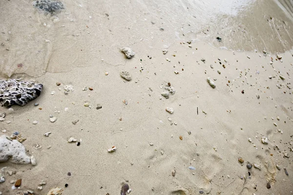 Close Van Zee Strand Zand Voor Textuur Achtergrond — Stockfoto