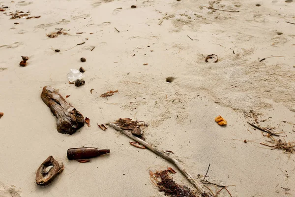 Μαλακό Κύμα Της Θάλασσας Στην Αμμώδη Παραλία — Φωτογραφία Αρχείου