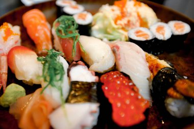 Asya restoran Sushi plaka