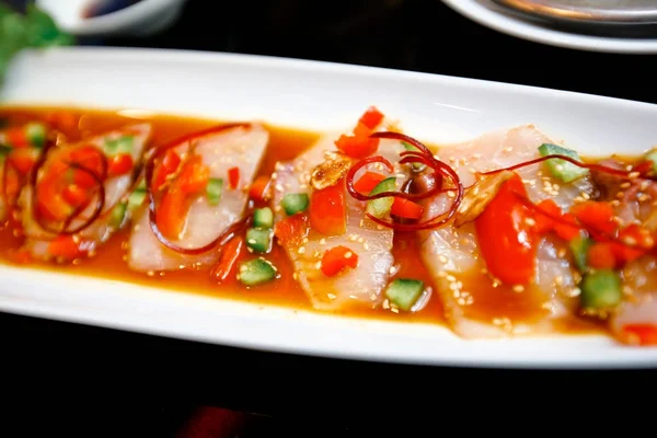 Sushi plate in asian restaurant