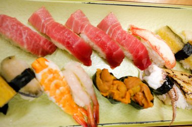 Asya restoran Sushi plaka