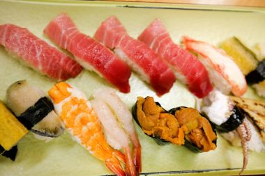 Asya restoran Sushi plaka