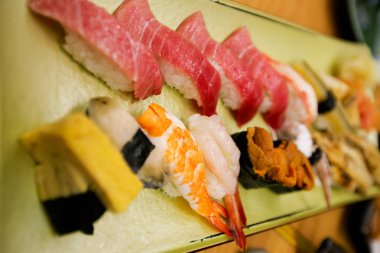 Asya restoran Sushi plaka