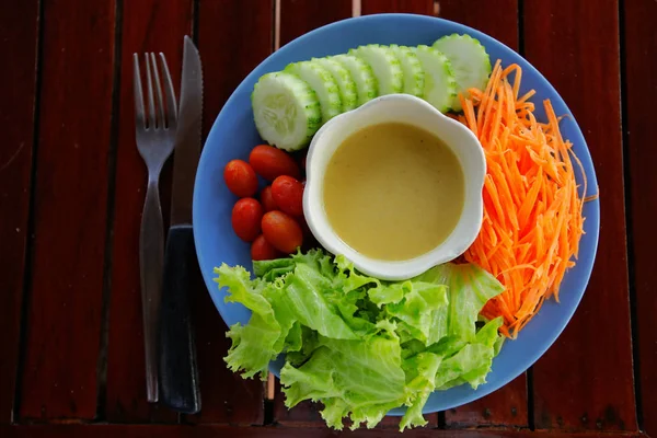 Ensalada de verduras frescas, primer plano — Foto de Stock
