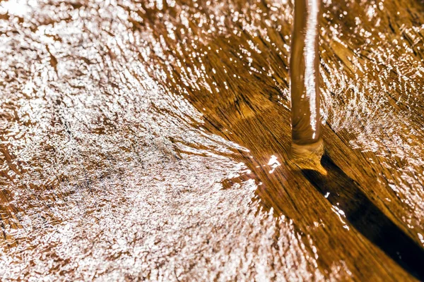 Mangueira Que Deixou Água Aberta Excepto Fundo Água — Fotografia de Stock