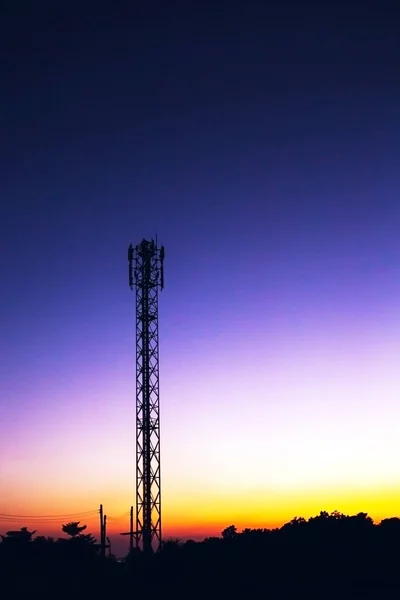 Haut Poteau Utilisé Pour Envoi Signaux Téléphoniques — Photo