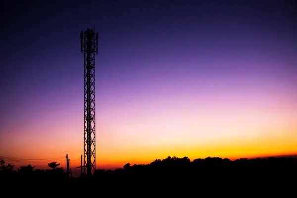 Haut Poteau Utilisé Pour Envoi Signaux Téléphoniques — Photo