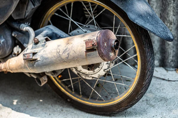 Correntes Exaustão Motociclos Antigos — Fotografia de Stock