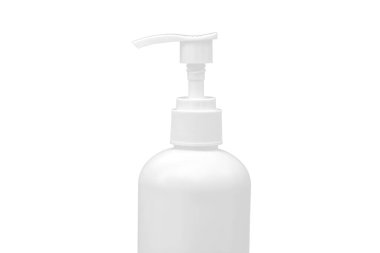 Beyaz arka planda beyaz krema şişesi