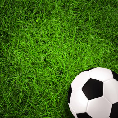 Futbol, yeşil çim sahada futbol topu