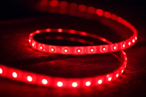 Luce striscia led rosso — Foto Stock