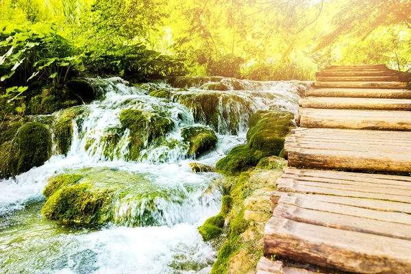 Waterfalls in Plitvice lakes national park in Croatia Royalty Free Stock Images