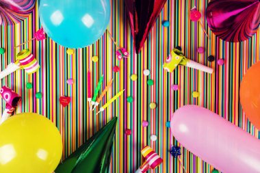 doğum günü partisi arka plan. Üstten Görünüm