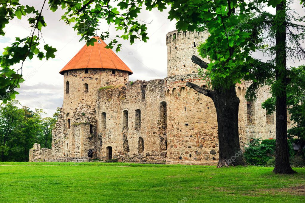 medieval castle in Cesis. Latvia