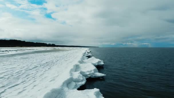 Frozen Seashore Winter — Stock Video