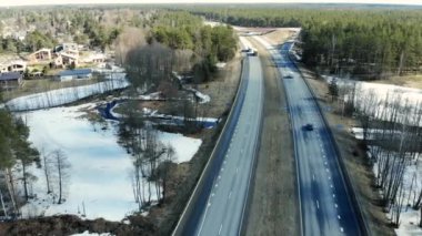 karayolu trafik havadan görünümü
