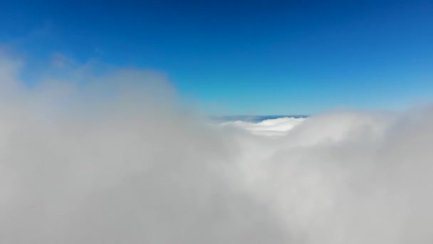 Vliegen Boven Wolken Blauwe Hemel — Stockvideo