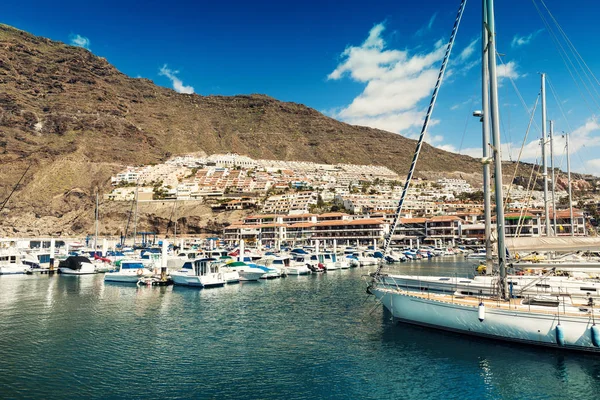 Los Gigantes port yacht marina. Tenerife Canary Islands — Stock Photo, Image