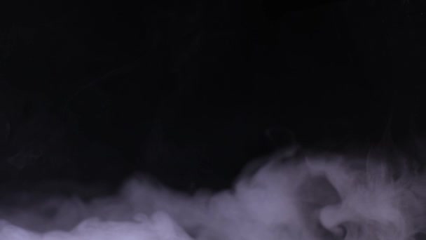 Bílý Kouř Černém Pozadí Kopií Prostor — Stock video
