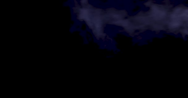 White Smoke Black Background — Stock Video