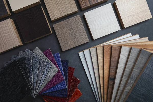 インテリアデザインのための床や家具材料サンプルproj — ストック写真