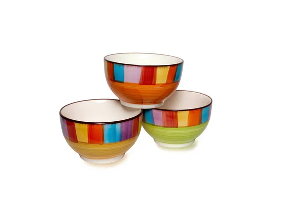 Colorful bowl on white — Stock Photo, Image