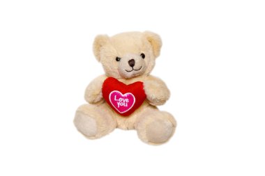 oyuncak ayı ve büyük kırmızı kalp