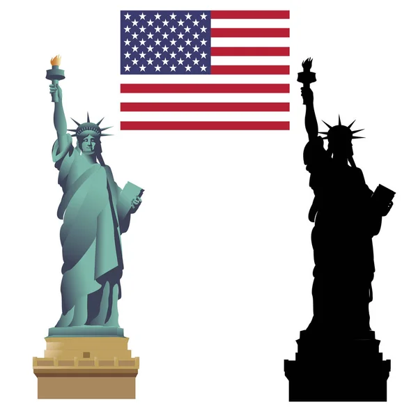 Estatua de la libertad. Ilustración vectorial . — Vector de stock