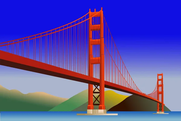 Golden Gate Bridge a San Francisco — Vettoriale Stock