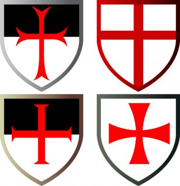 Shields of Templar Knights clipart