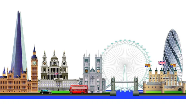 Londres cidade skyline abstrata vetor cor ilustração. Isolados — Vetor de Stock