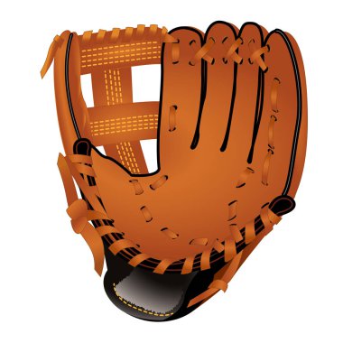 Beyzbol eldiveni, üzerinde beyaz izole