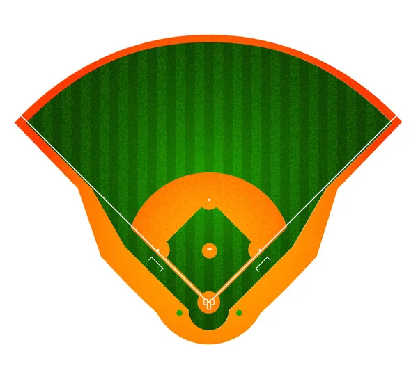 Campo da baseball, diamante. Illustrazione vettoriale — Vettoriale Stock