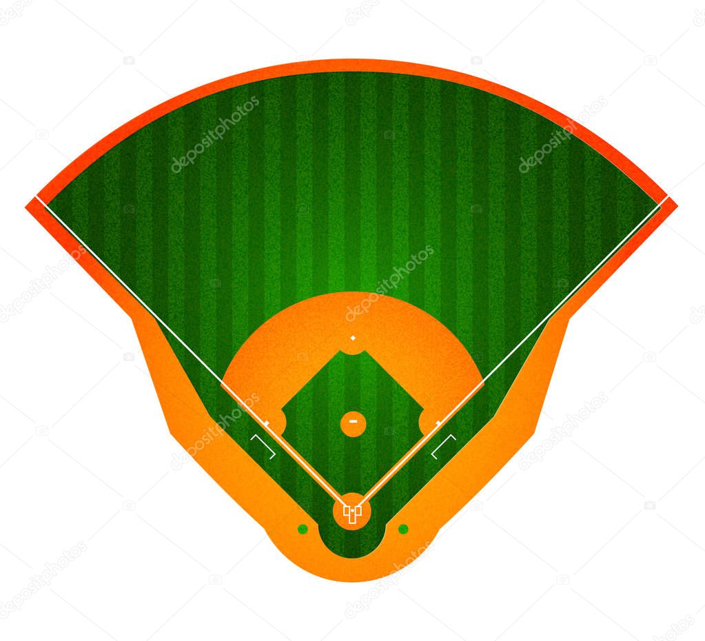 Baseball field, diamond. Vector illustration
