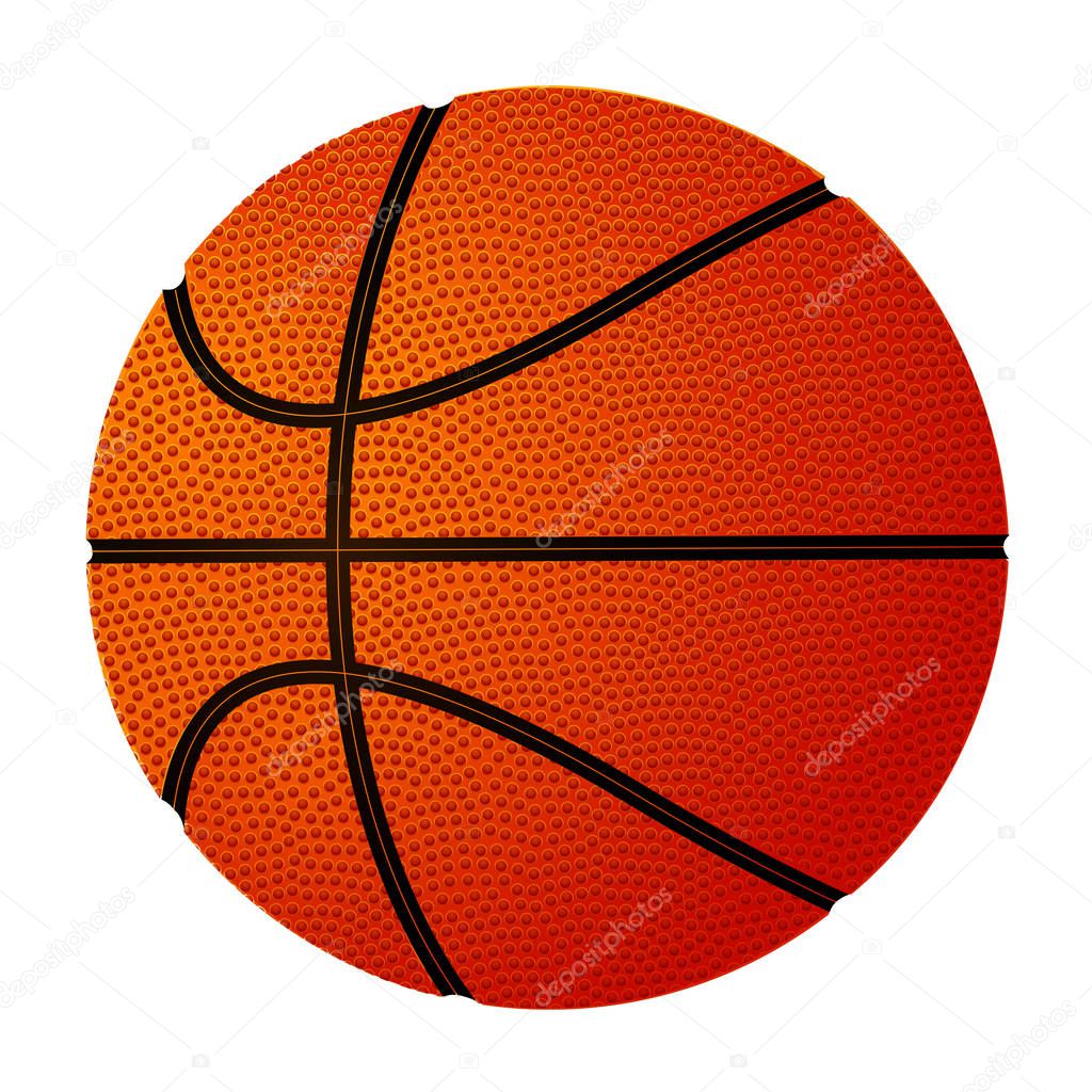 Basketball ball over white background. Vector