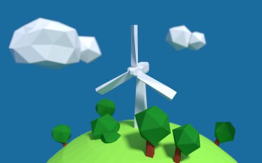 Beyaz Rüzgar türbin jeneratör iyi ekoloji düşük ile yeryüzünde-