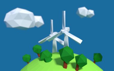 Beyaz Rüzgar türbin jeneratör iyi ekoloji düşük ile yeryüzünde-