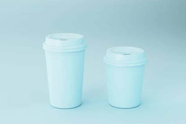 Paper coffee cup with lid mock-up
