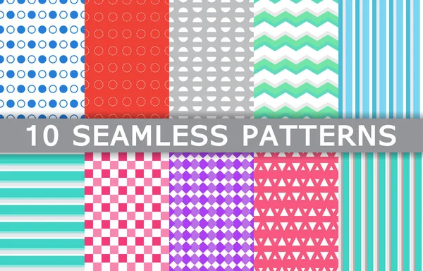 Collection of seamless patterns background — Stock Vector