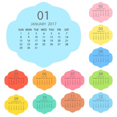 2017 Takvim şablonu
